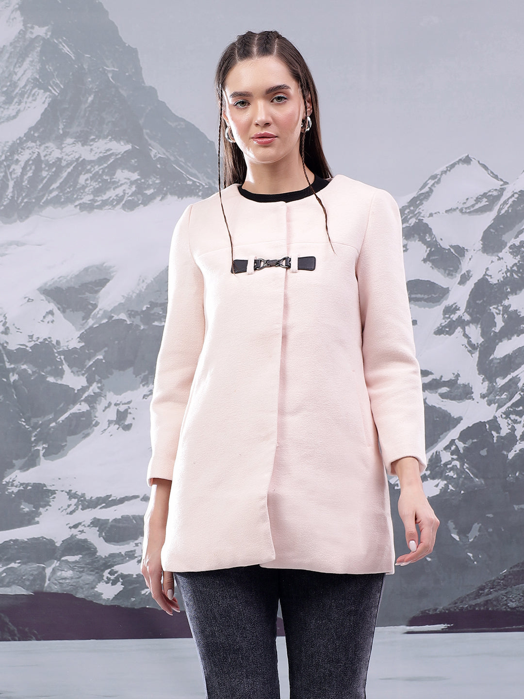 KOTTY Solid Single Breasted Casual Women Blazer (Beige)