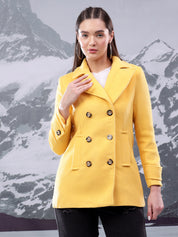 KOTTY Women's Longline Double-Breasted Classic & Timeless Elegance Coat