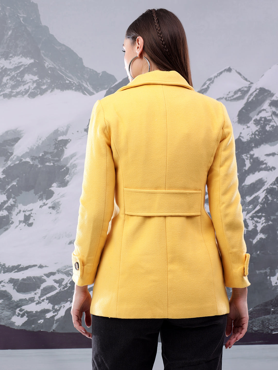 KOTTY Women's Longline Double-Breasted Classic & Timeless Elegance Coat