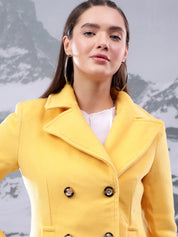 KOTTY Women's Longline Double-Breasted Classic & Timeless Elegance Coat