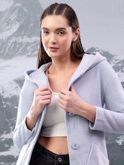 KOTTY Solid Single Breasted Casual Women Blazer (Grey)