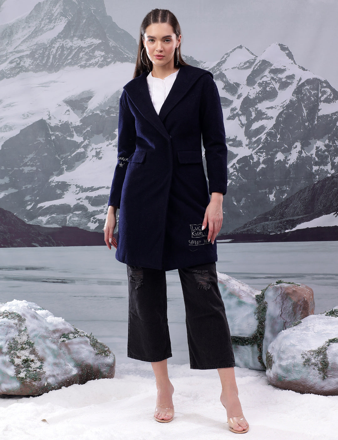 KOTTY Women's Long Coat Stylish and Flattering Outerwear