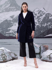 KOTTY Solid Double Breasted Casual Women Blazer (Blue)