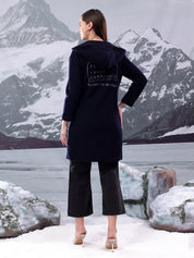 KOTTY Solid Double Breasted Casual Women Blazer (Blue)