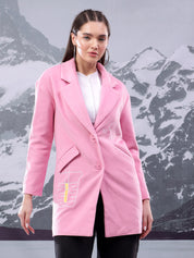 KOTTY Printed Single Breasted Casual Women Blazer (Pink)