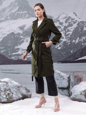 KOTTY Solid Double Breasted Casual Women Blazer (Green)