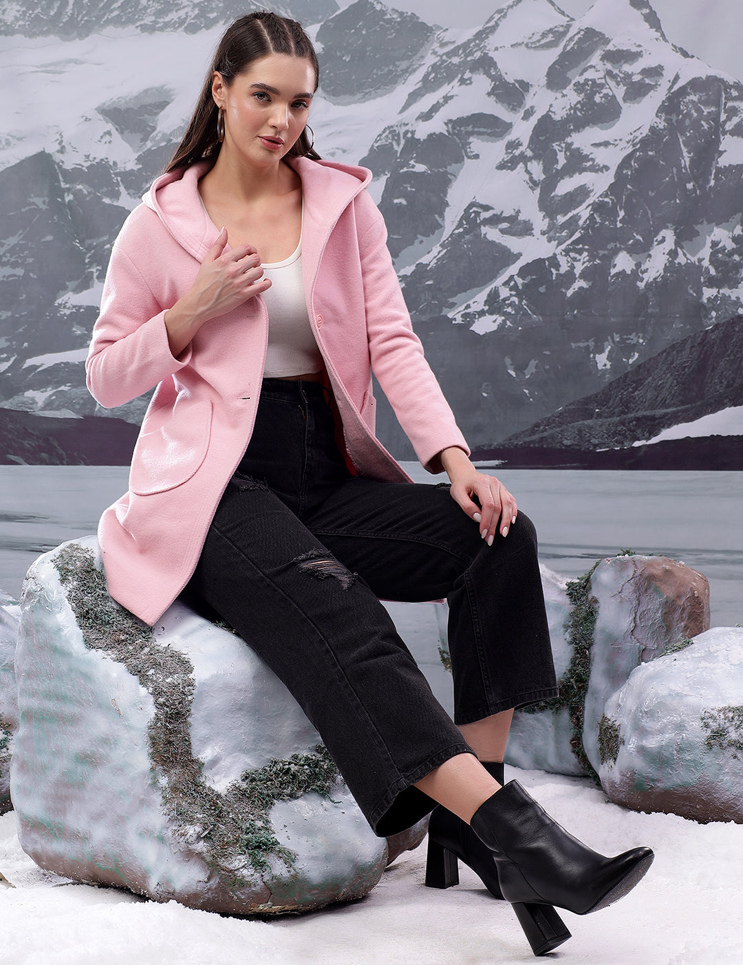 KOTTY Women's Long Coat Stylish and Flattering Outerwear