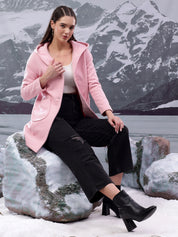 KOTTY Solid Single Breasted Casual Women Blazer (Pink)