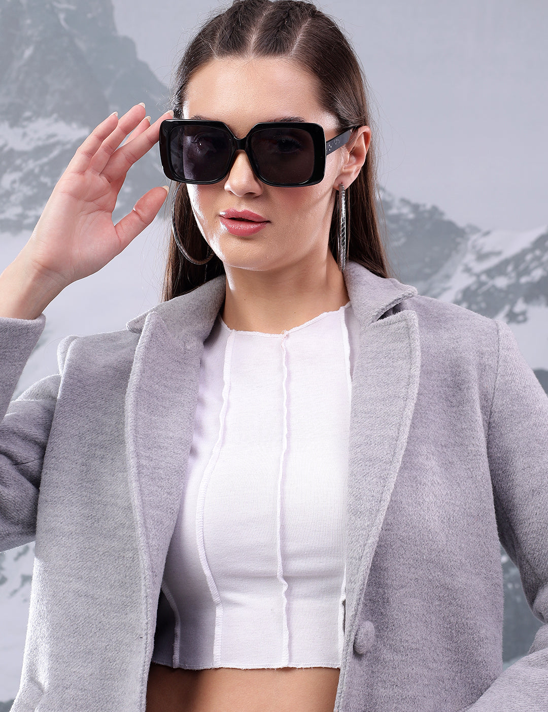 KOTTY Solid Single Breasted Casual Women Blazer (Grey)