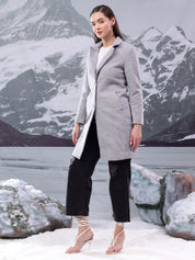 KOTTY Solid Single Breasted Casual Women Blazer (Grey)