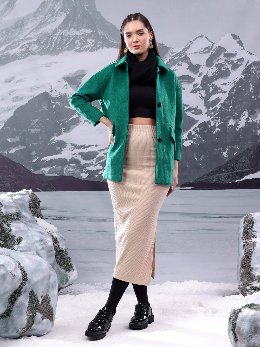 KOTTY Women's Longline Coat Chic & Flattering Fit