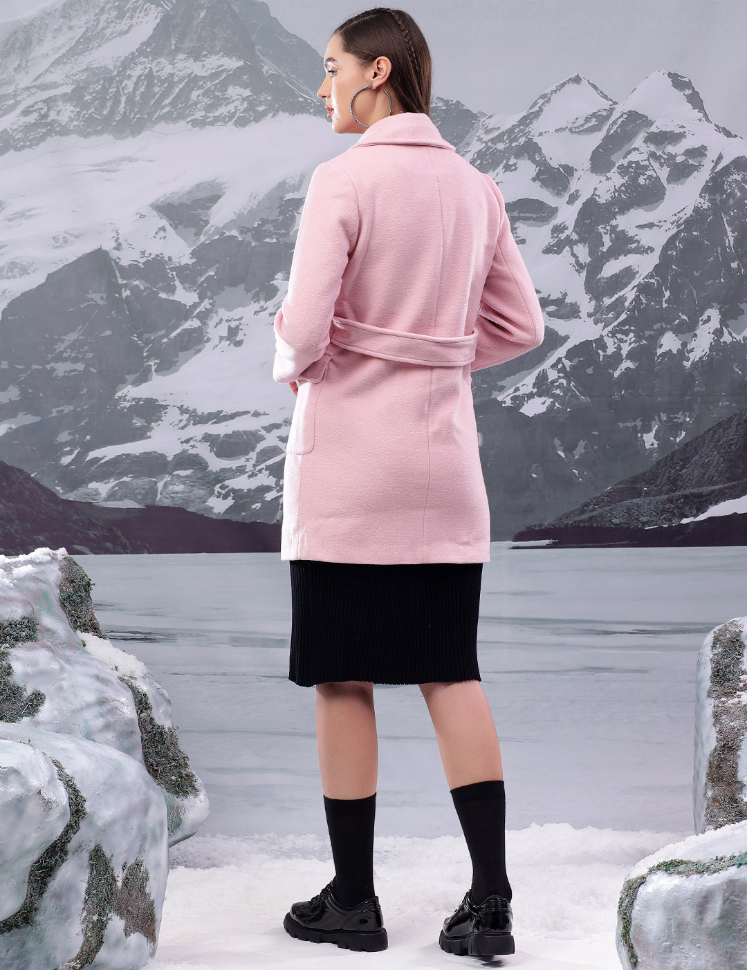 KOTTY Women's Longline Double-Breasted Classic & Timeless Elegance Coat