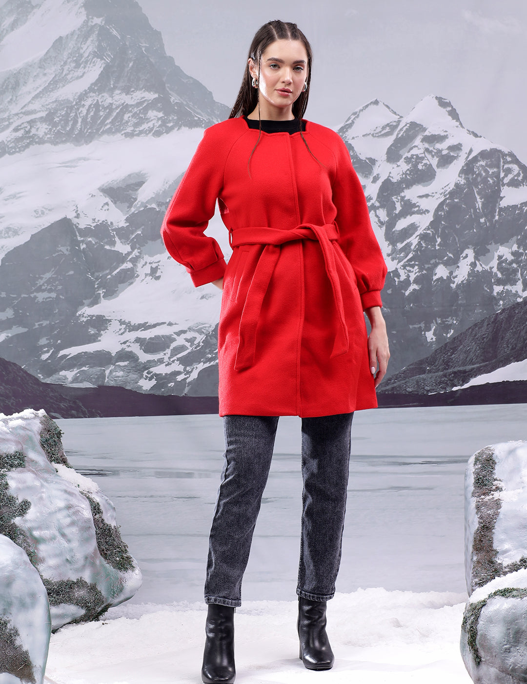 KOTTY Solid Single Breasted Casual Women Blazer (Red)