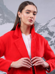 KOTTY Printed Single Breasted Casual Women Blazer (Red)