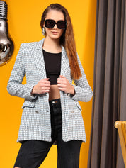 KOTTY Polyester Checkered Coat 
