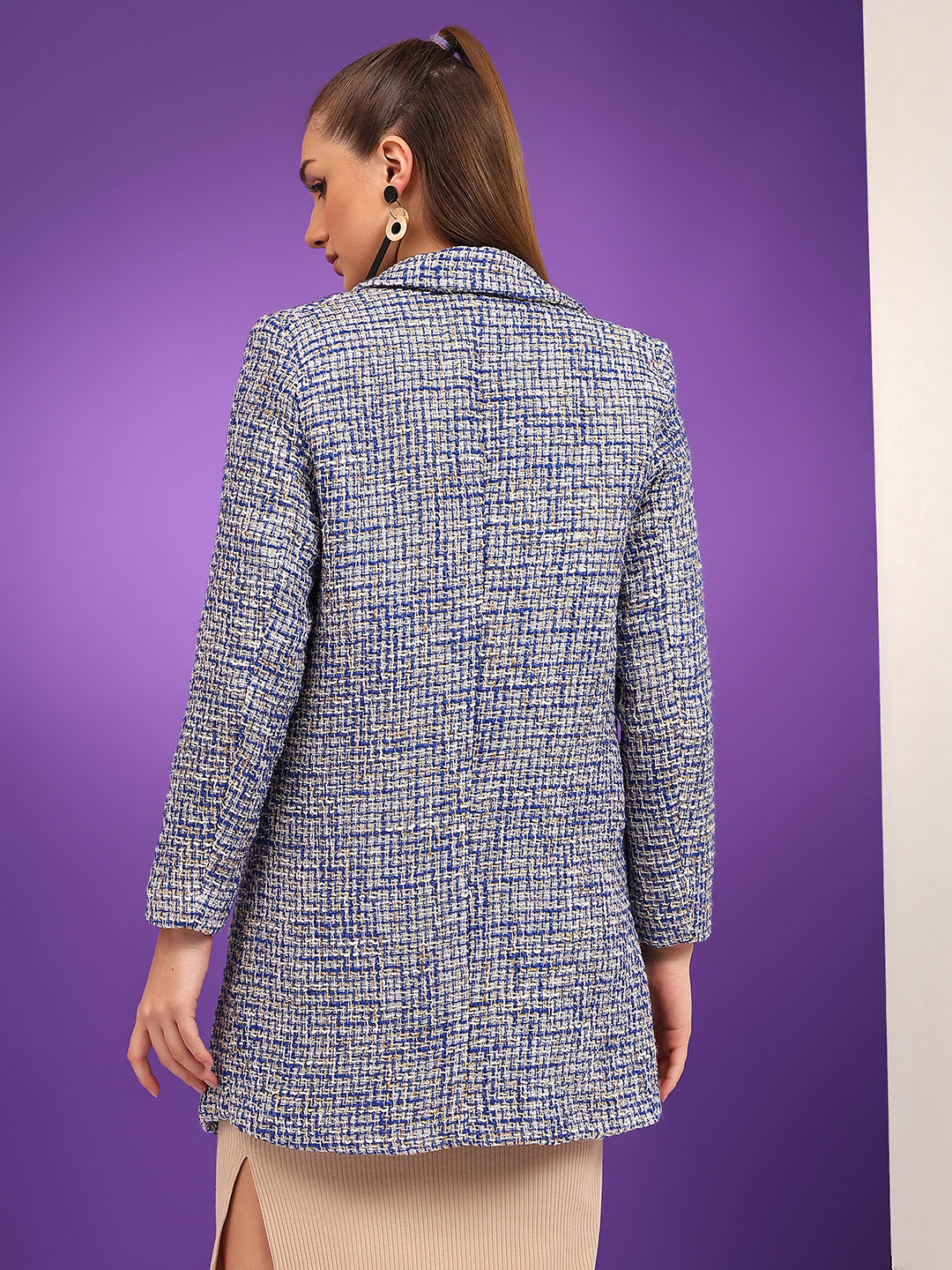 KOTTY Cotton Blend Checkered Coat 