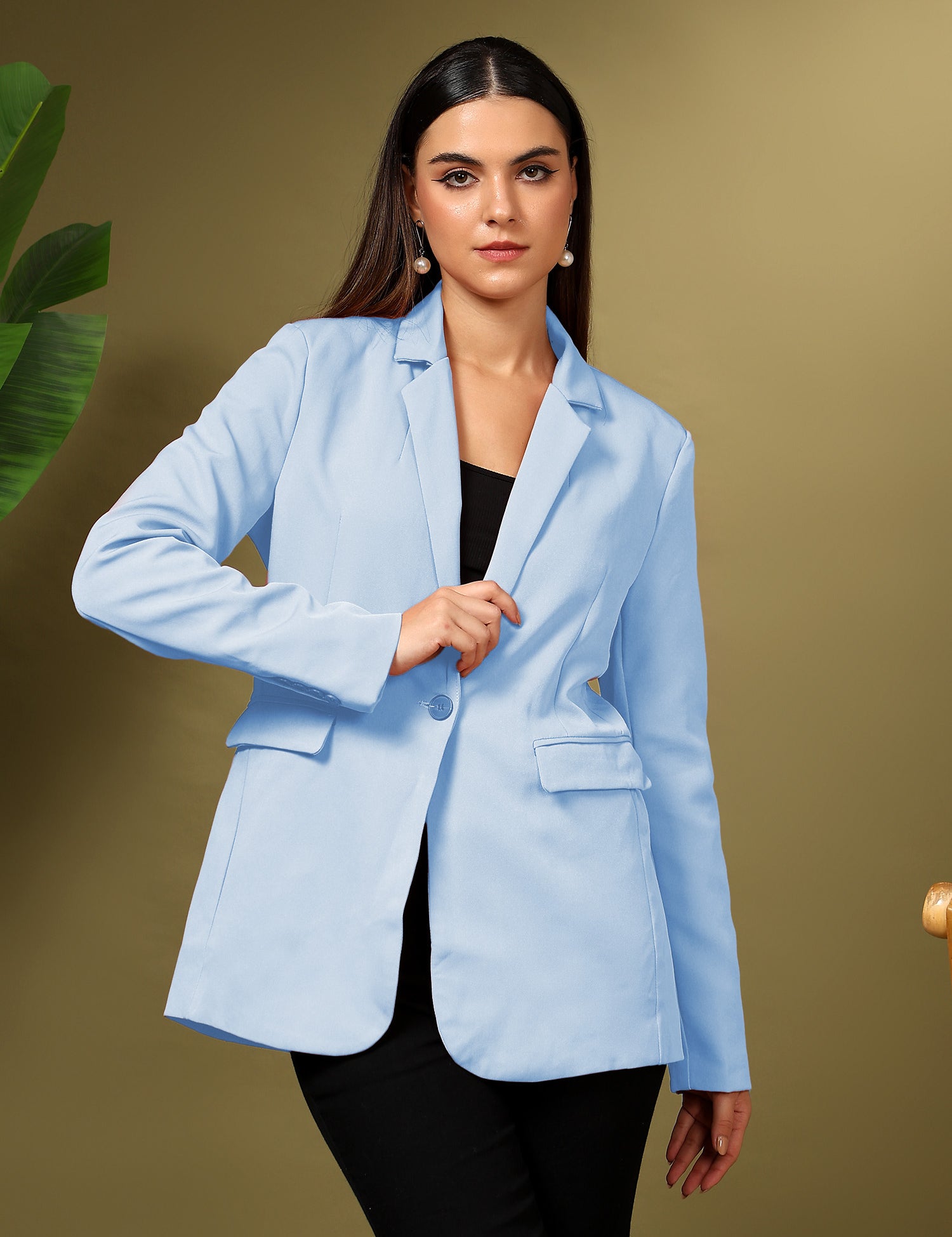 KOTTY Cotton Blend Solid Coat 