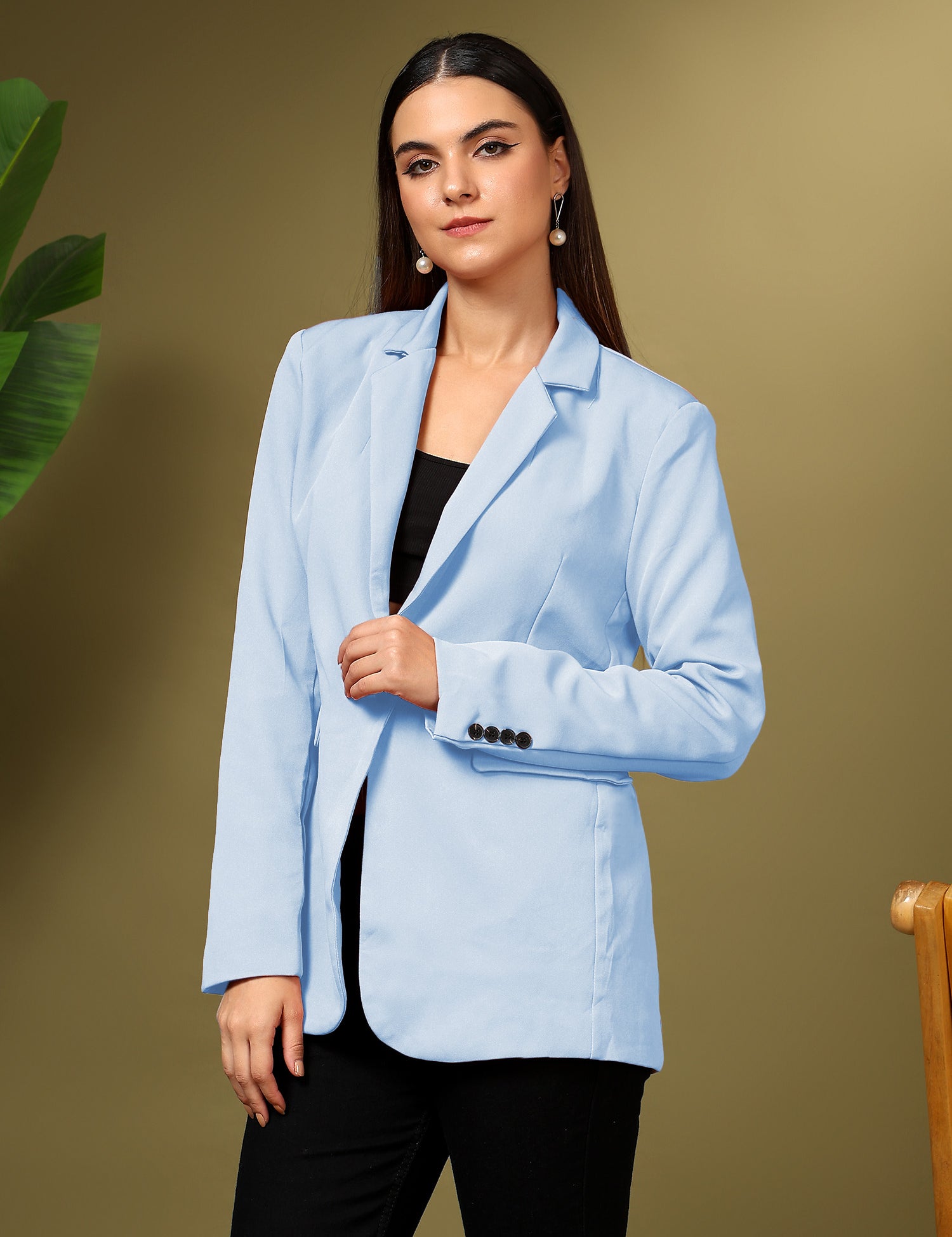 KOTTY Cotton Blend Solid Coat 