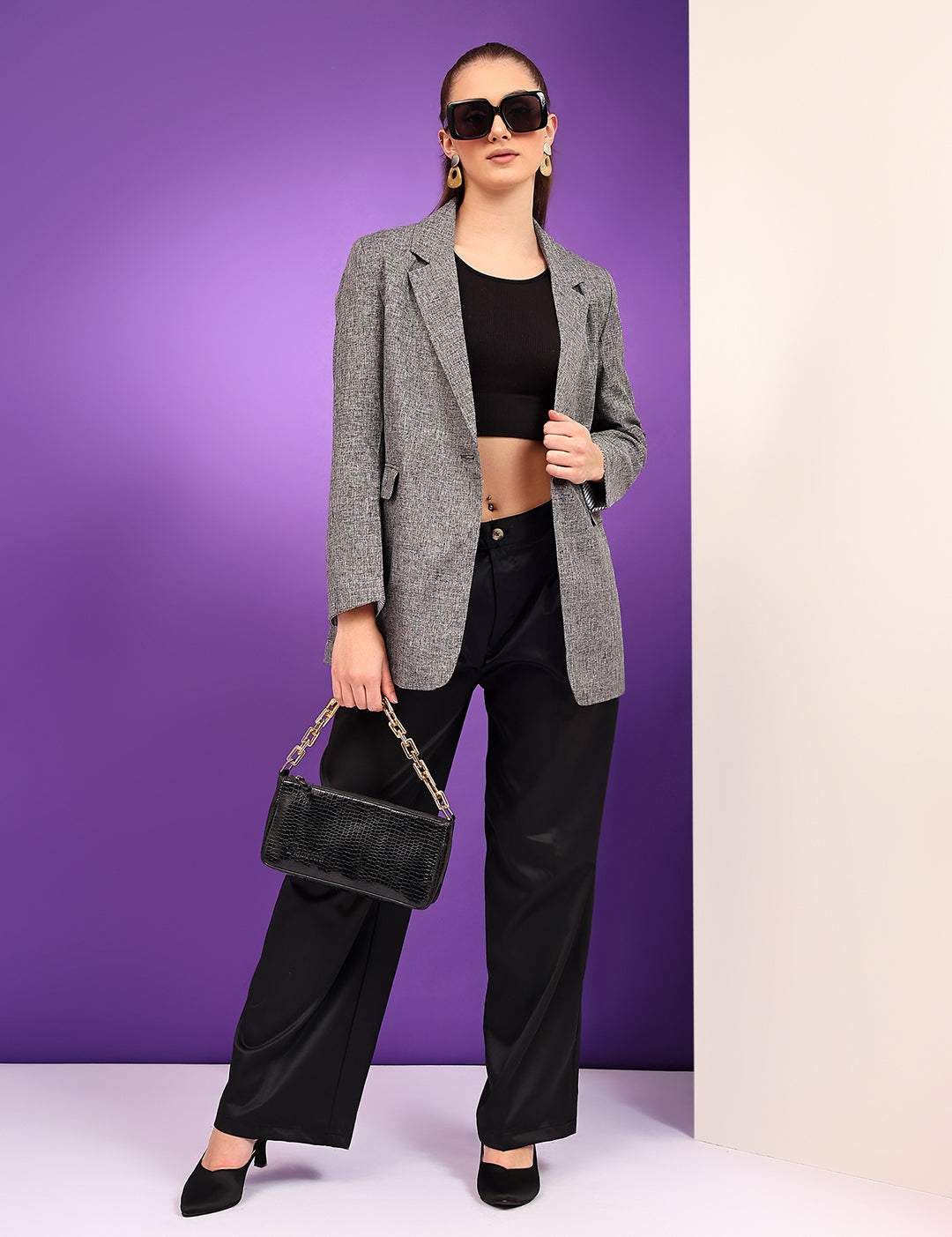 KOTTY Cotton Blend Solid Coat 
