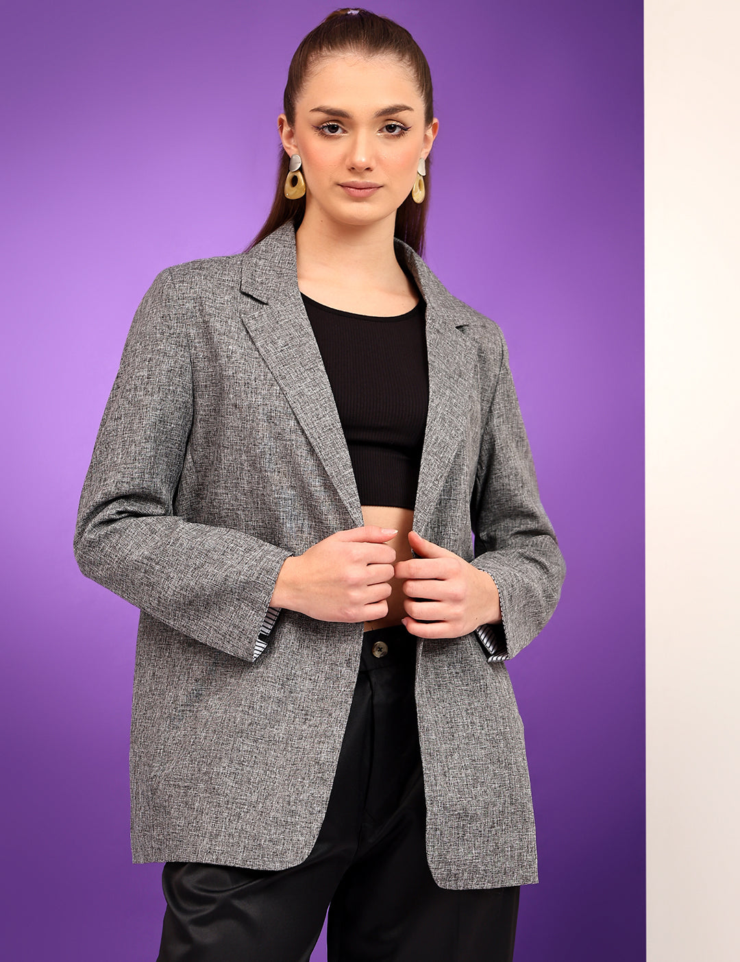 KOTTY Cotton Blend Solid Coat 