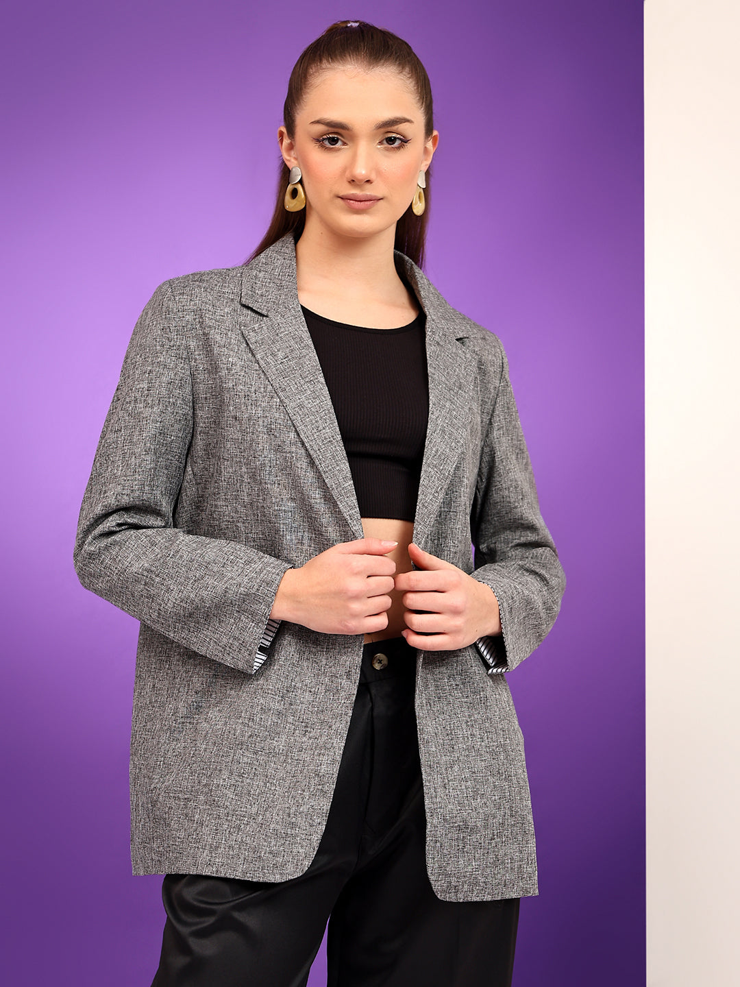 KOTTY Cotton Blend Solid Coat 