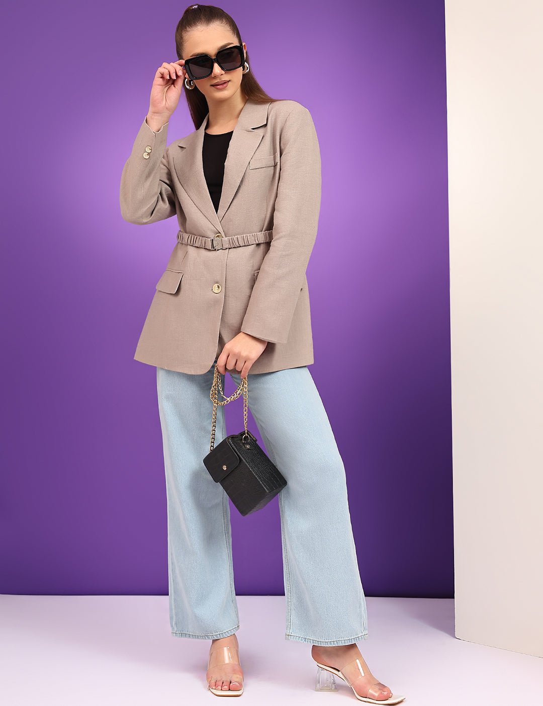 KOTTY Cotton Blend Solid Coat 