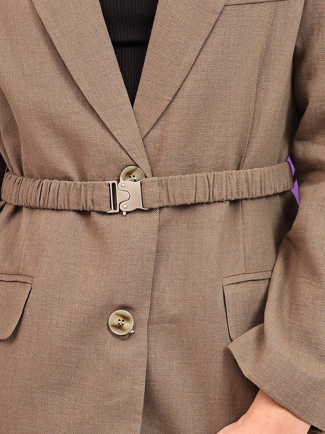 KOTTY Cotton Blend Solid Coat 