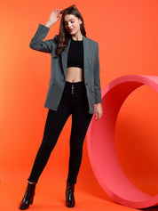KOTTY Womens Full Sleeve Solid Casual Blazer