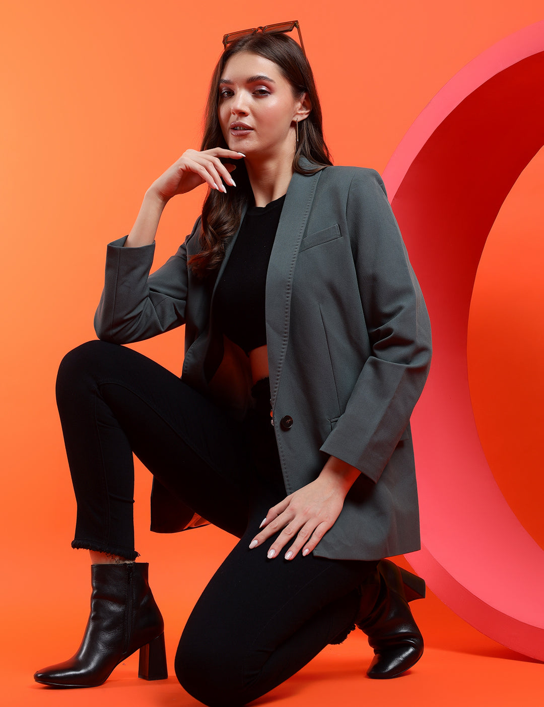 KOTTY Womens Full Sleeve Solid Casual Blazer