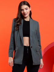 KOTTY Womens Full Sleeve Solid Casual Blazer