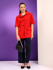 KOTTY Cotton Blend Solid Coat 