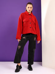 KOTTY Cotton Blend Solid Coat 