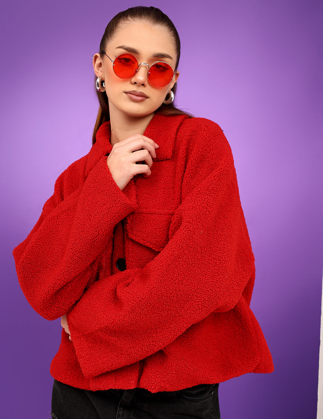 KOTTY Cotton Blend Solid Coat 