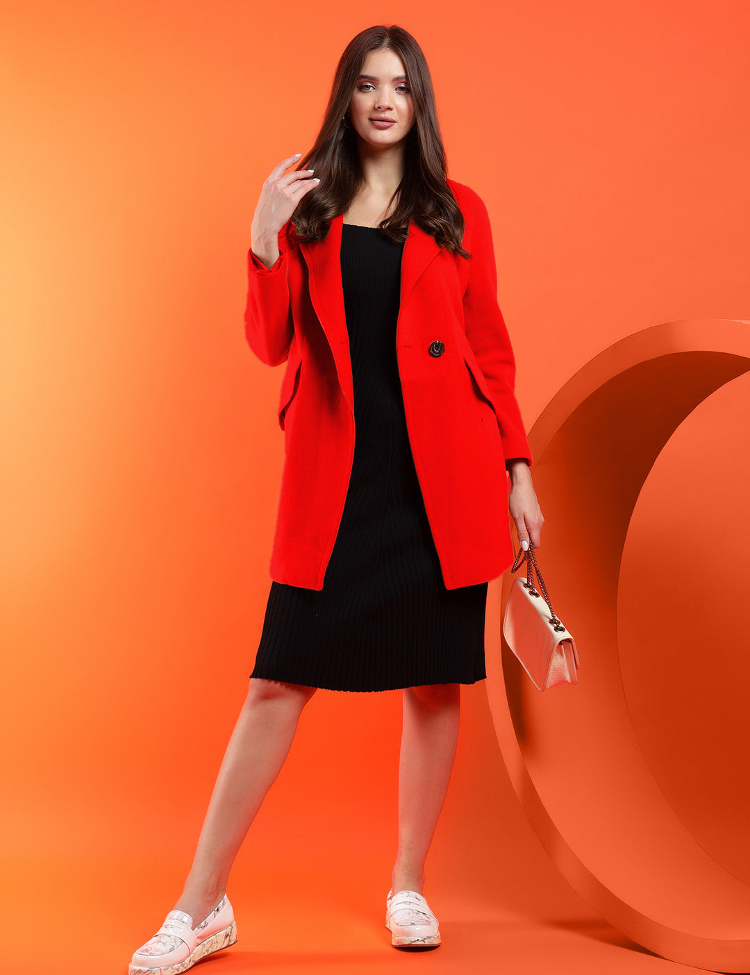 KOTTY Cotton Blend Solid Coat 