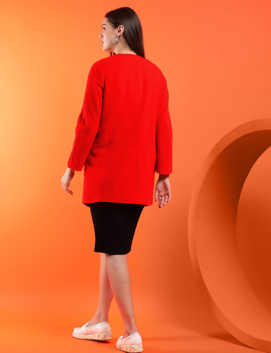 KOTTY Cotton Blend Solid Coat 