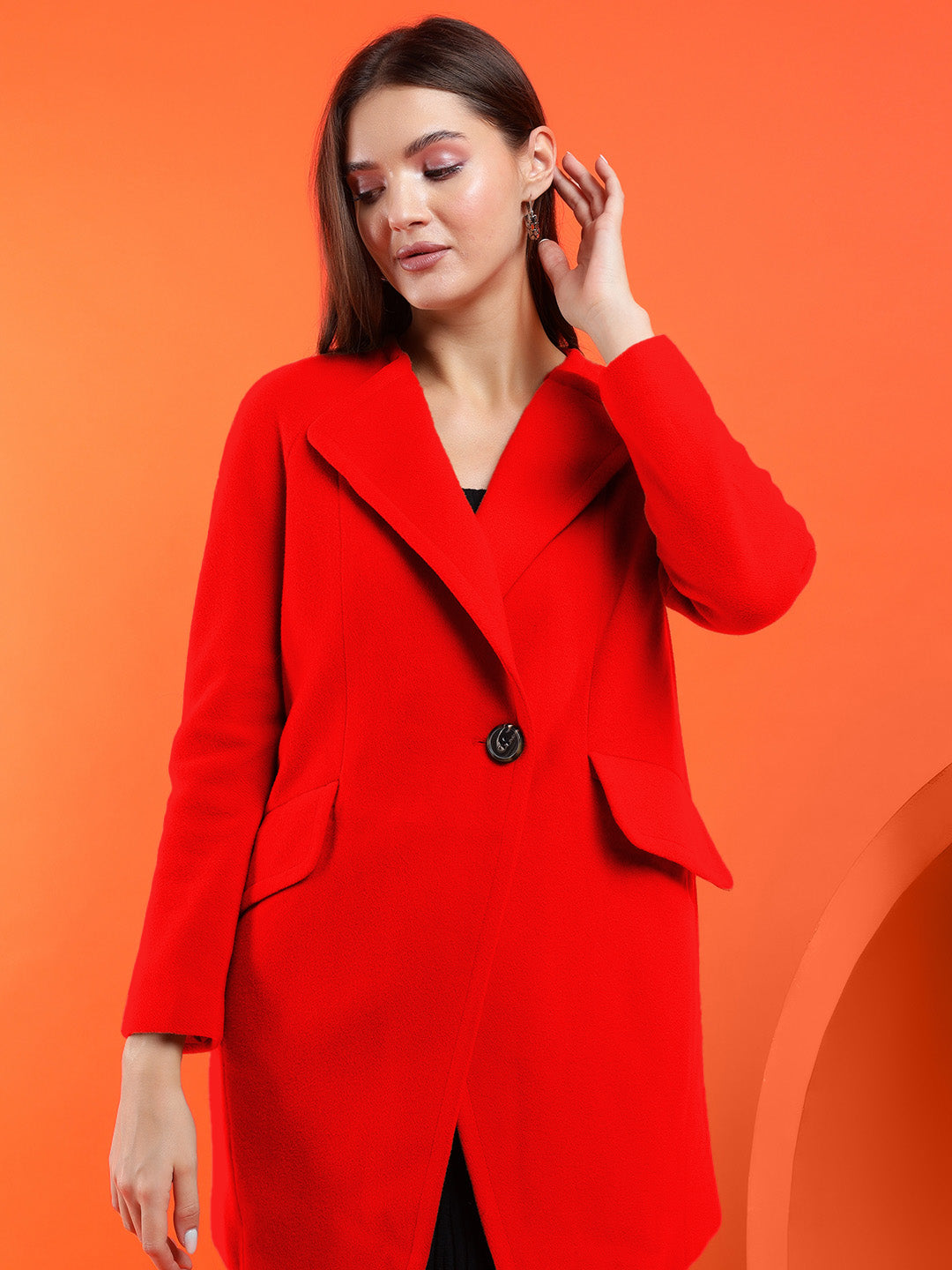 KOTTY Cotton Blend Solid Coat 