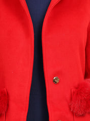 KOTTY Women's Hooded Neck Solid Long Length Wool Coat