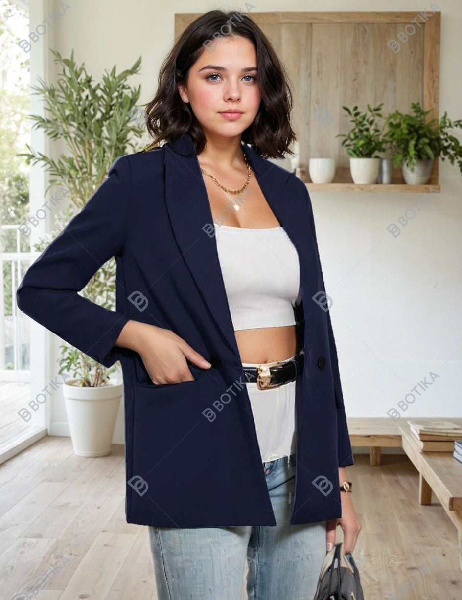 KOTTY Womens Full Sleeve Solid Casual Blazer