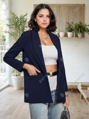 KOTTY Womens Full Sleeve Solid Casual Blazer