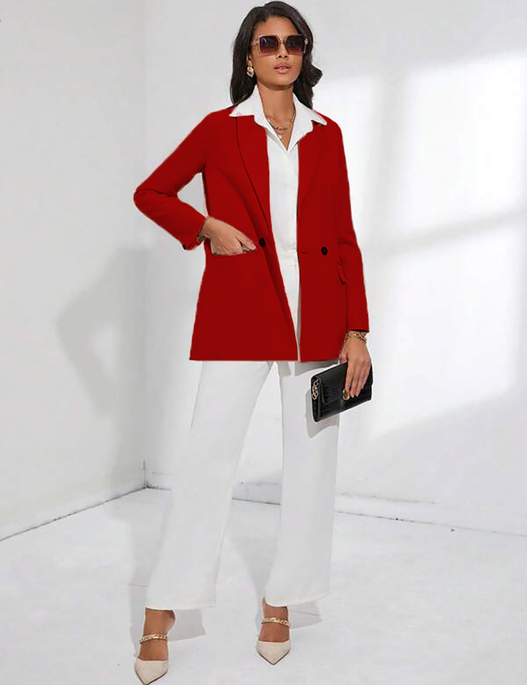 KOTTY Womens Full Sleeve Solid Casual Blazer