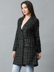 KOTTY Checkered Single Breasted Casual Women Blazer (Multicolor)