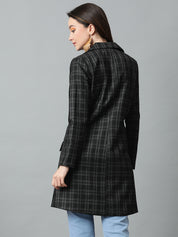 KOTTY Checkered Single Breasted Casual Women Blazer (Multicolor)