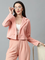 KOTTY Women's Solid Single Breasted Casual Blazer