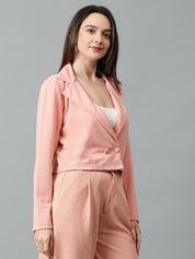 KOTTY Women's Solid Single Breasted Casual Blazer