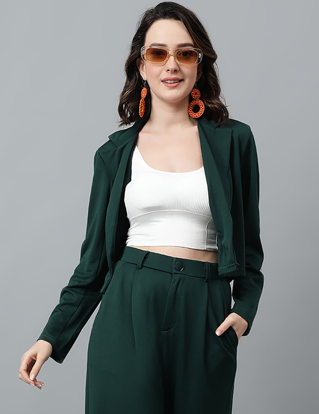 KOTTY Women's Solid Single Breasted Casual Blazer