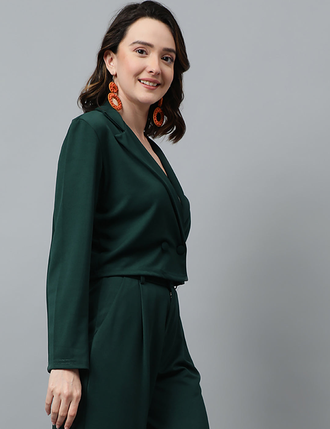 KOTTY Women's Solid Single Breasted Casual Blazer