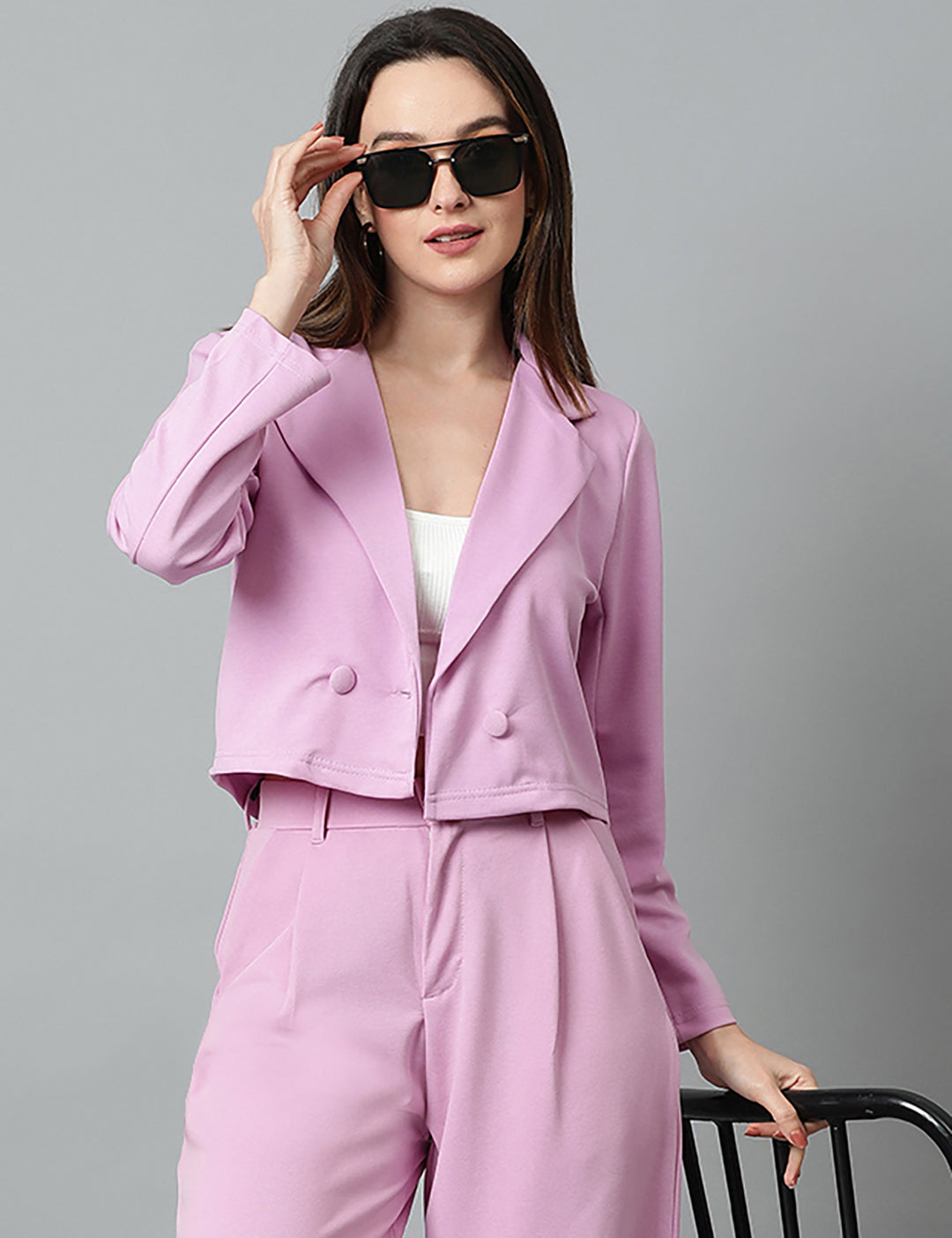 KOTTY Women's Solid Single Breasted Casual Blazer