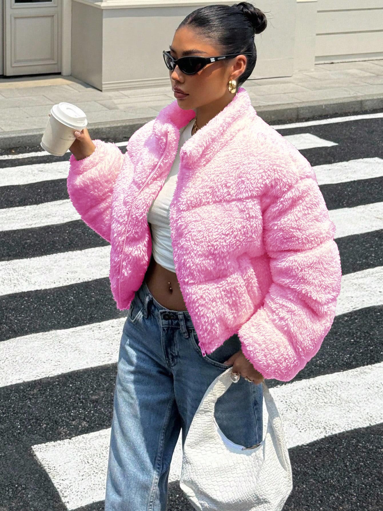 Trendy Crop Winter Jacket for Casual & Street Style
