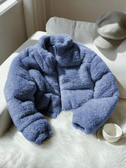 Women's Blue Teddy Fleece Jacket