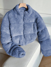 Women's Blue Teddy Fleece Jacket